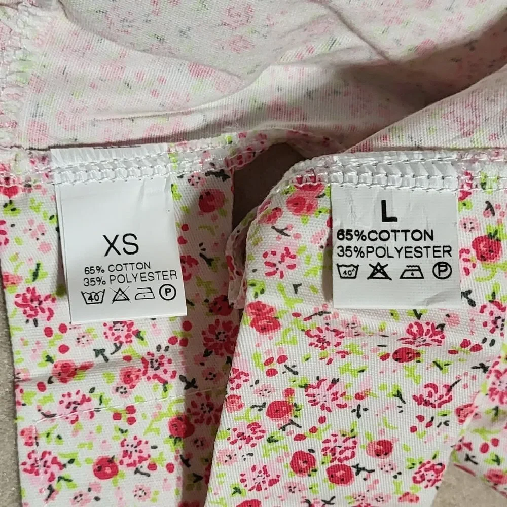 Xiharoom NWOT White Ditsy Floral Dog/Pet Dress with Pink Bow